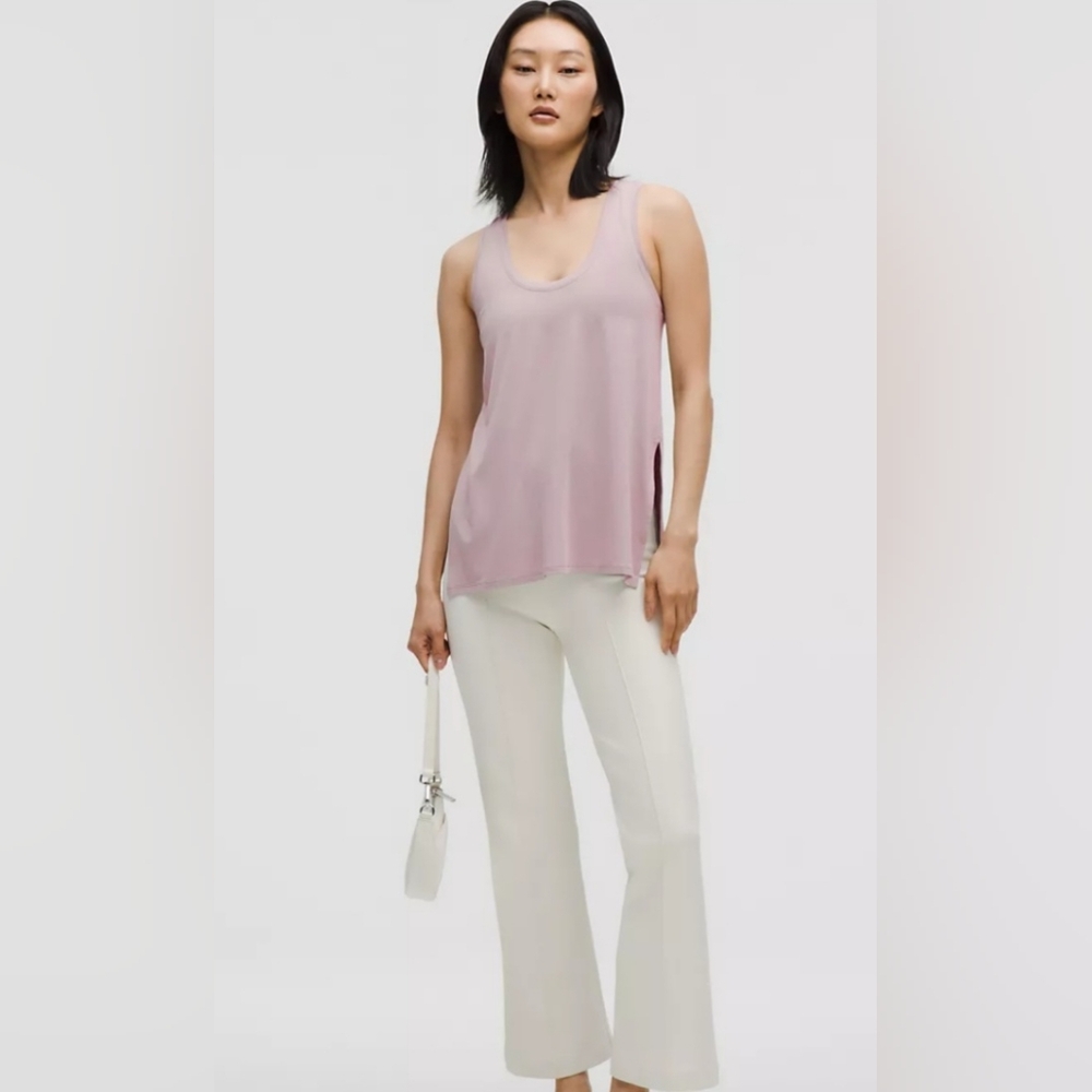 Lululemon Athletica Modal-Silk Side-Slit Tank- Grey Mauve - Picture 3 of 11